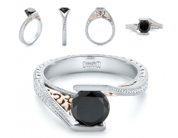 انگشتر الماس سیاه کد G108