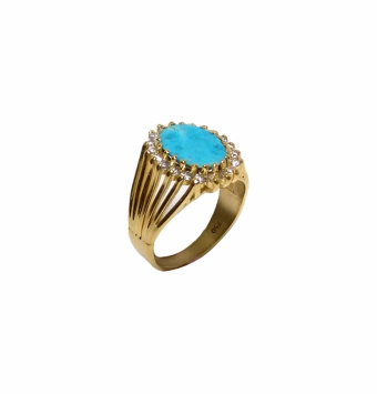 انگشتر جواهری فیروزه کد 106