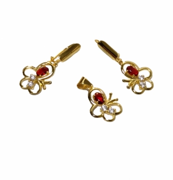 نیم ست دخترانه یاقوت قرمز کد 120