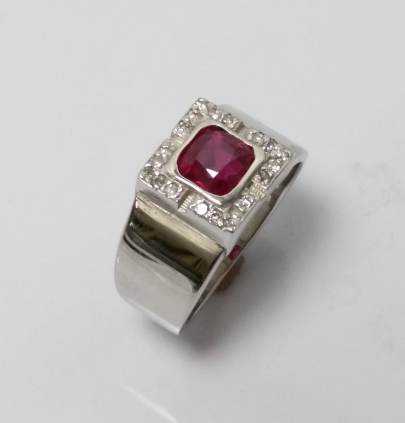 انگشتر مردانه نقره یاقوت قرمز کد 141