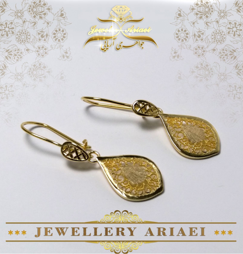 گوشواره طلا مدل ملیله کد 166