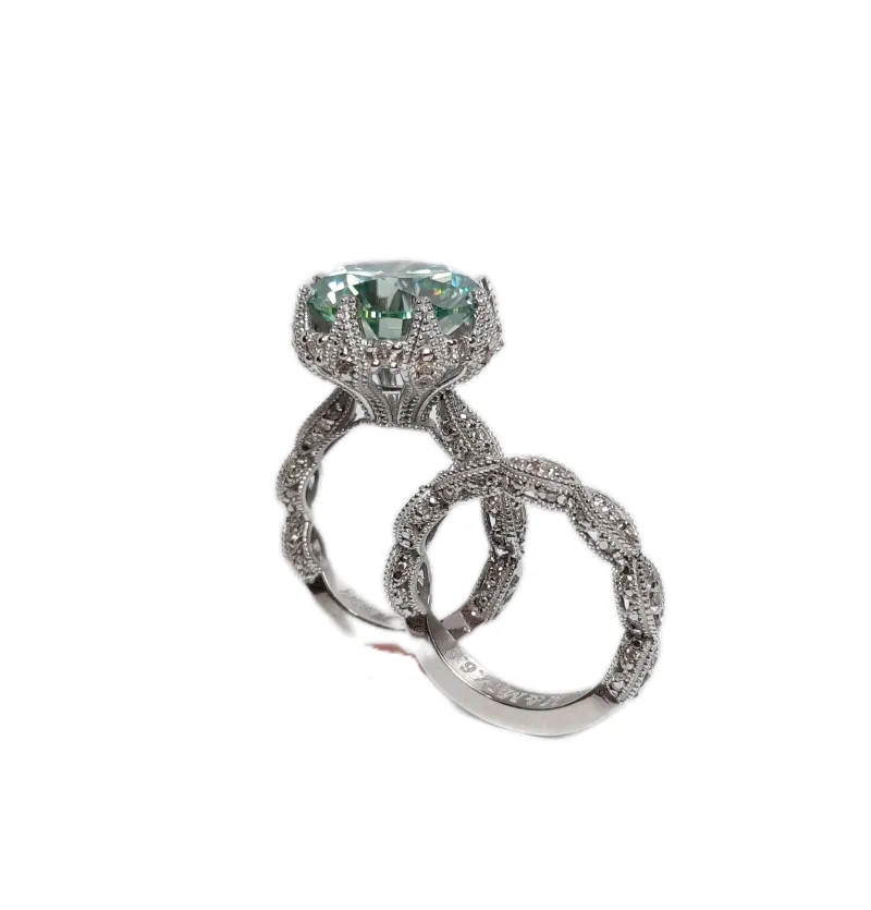 انگشتر سولیتر موزونایت آبی