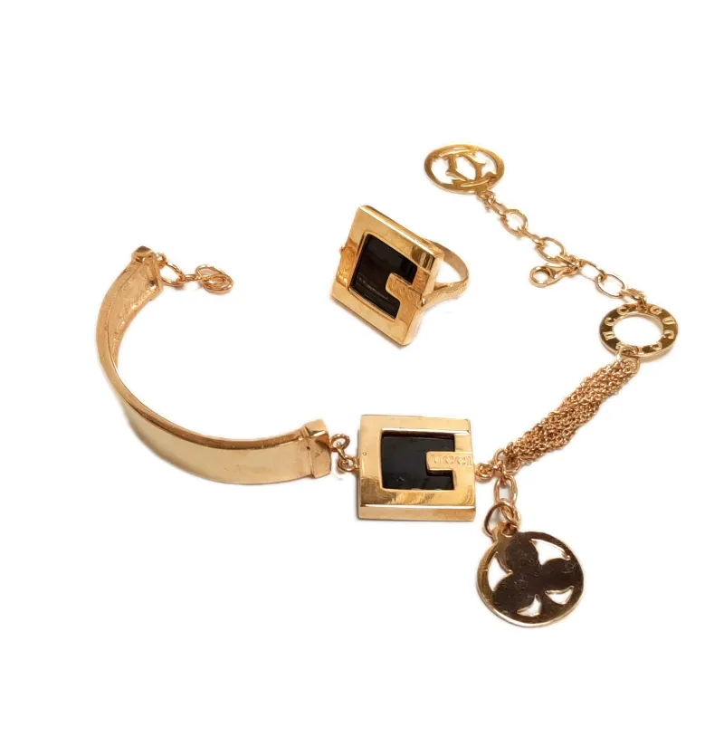 نیم ست نقره طلای زرد