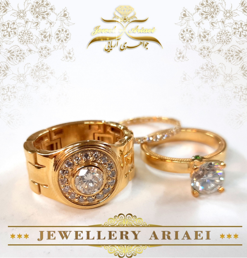 حلقه و پشت حلقه طلا و حلقه مردانه