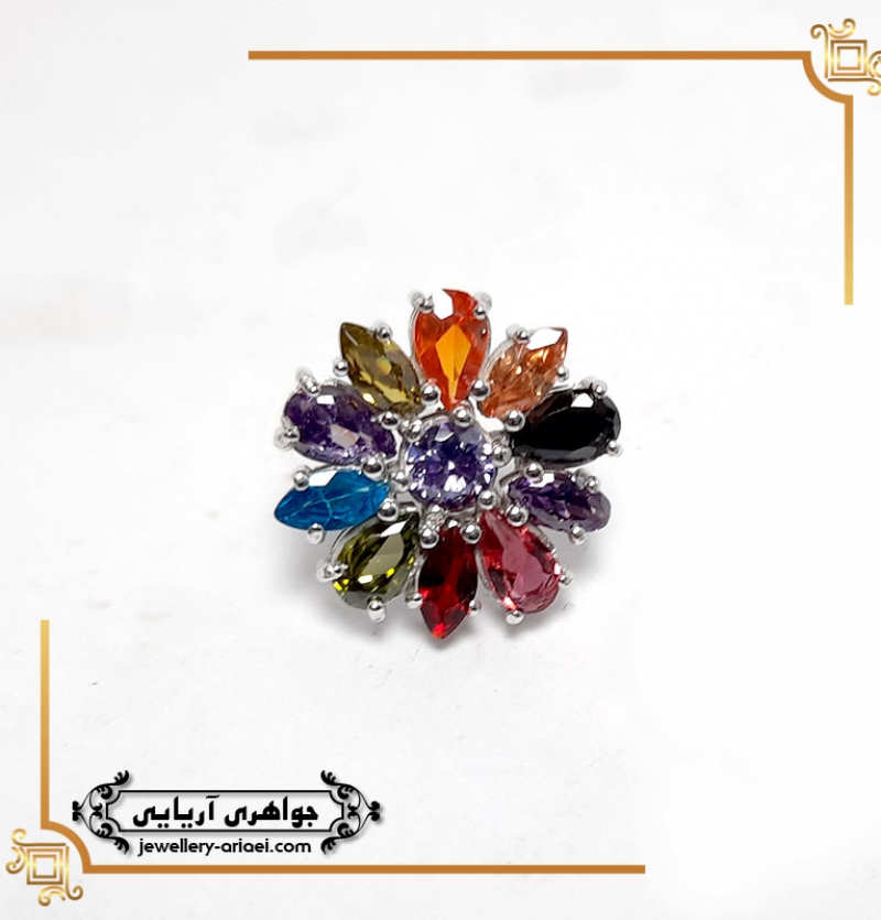 نیم ست نقره ، سنگ رنگی اصلی کد 255