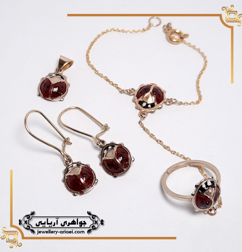 نیم ست دخترانه مدل کفشدوزک کد 257