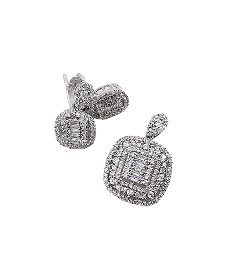 نیم ست نقره امرالکات مدل پاپیون اشکی