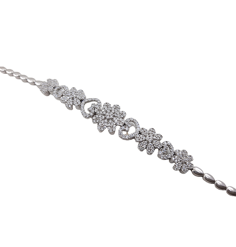 دستبند نقره مدل گل