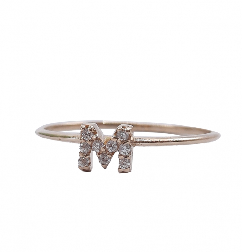 انگشتر طلا طرح m