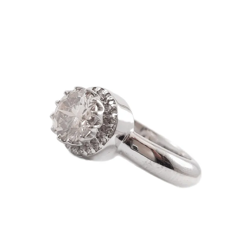 انگشتر جواهر طلای سفید