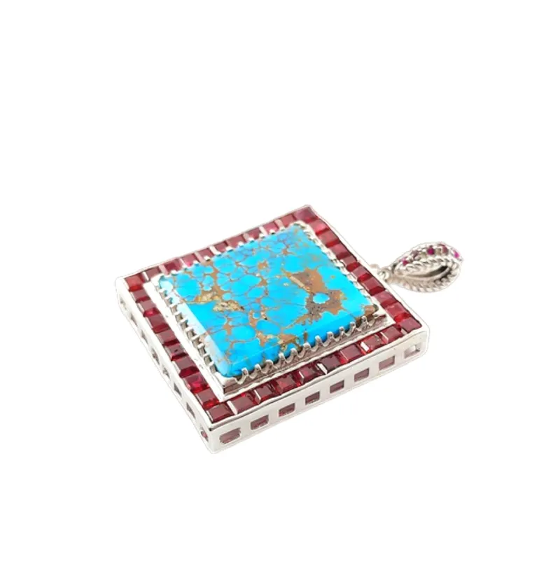 مدال فیروزه و یاقوت قرمز