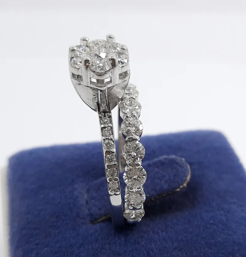 حلقه پشت حلقه جواهر مدل فلاور