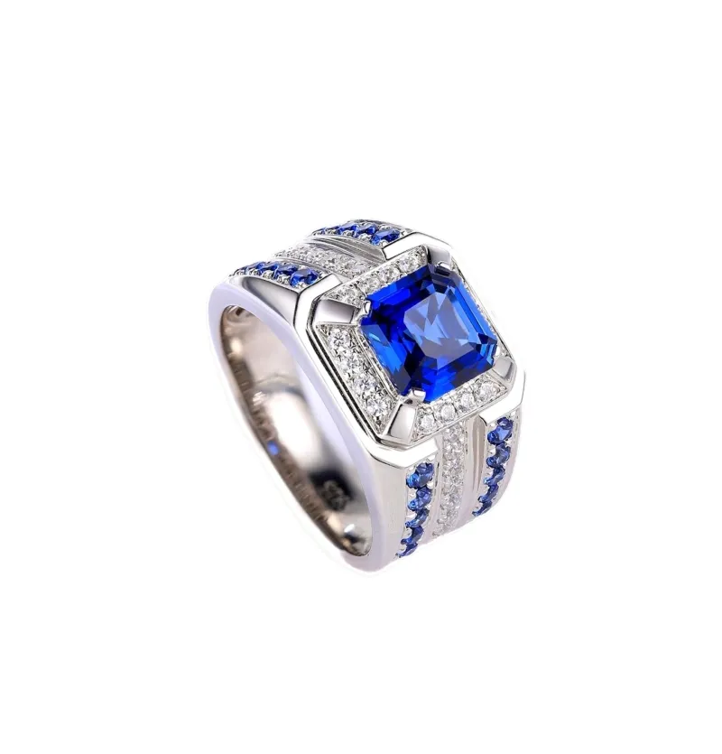 انگشتر جواهر مردانه یاقوت کبود