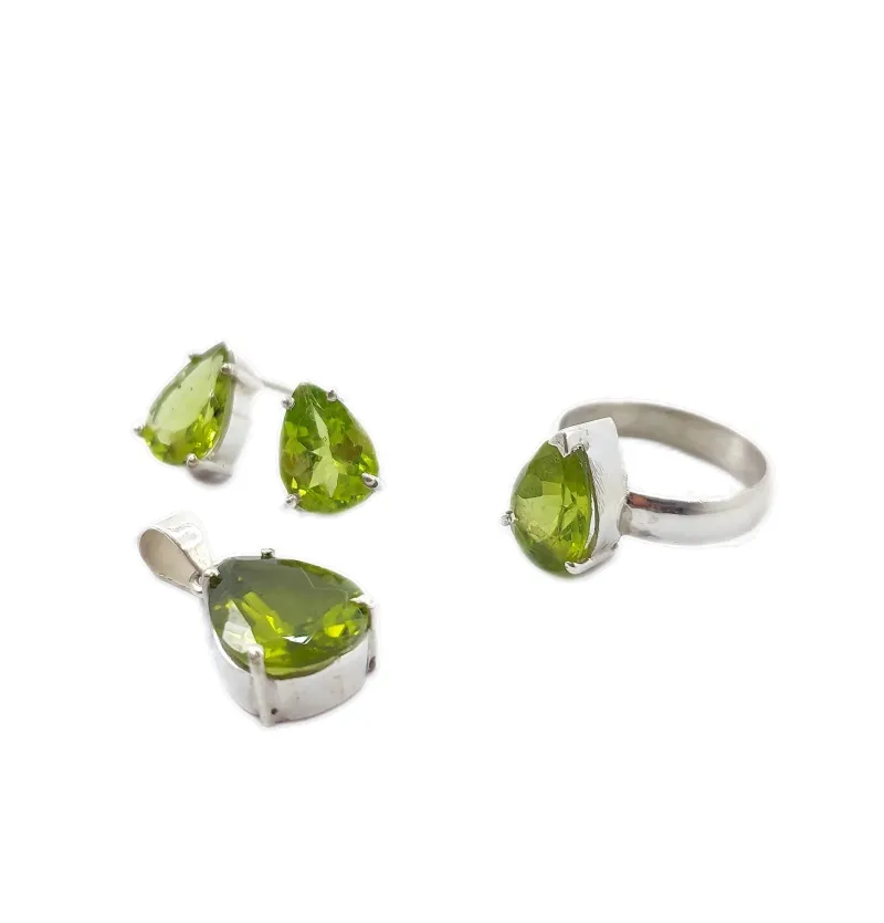 نیم ست زبرجد نقره