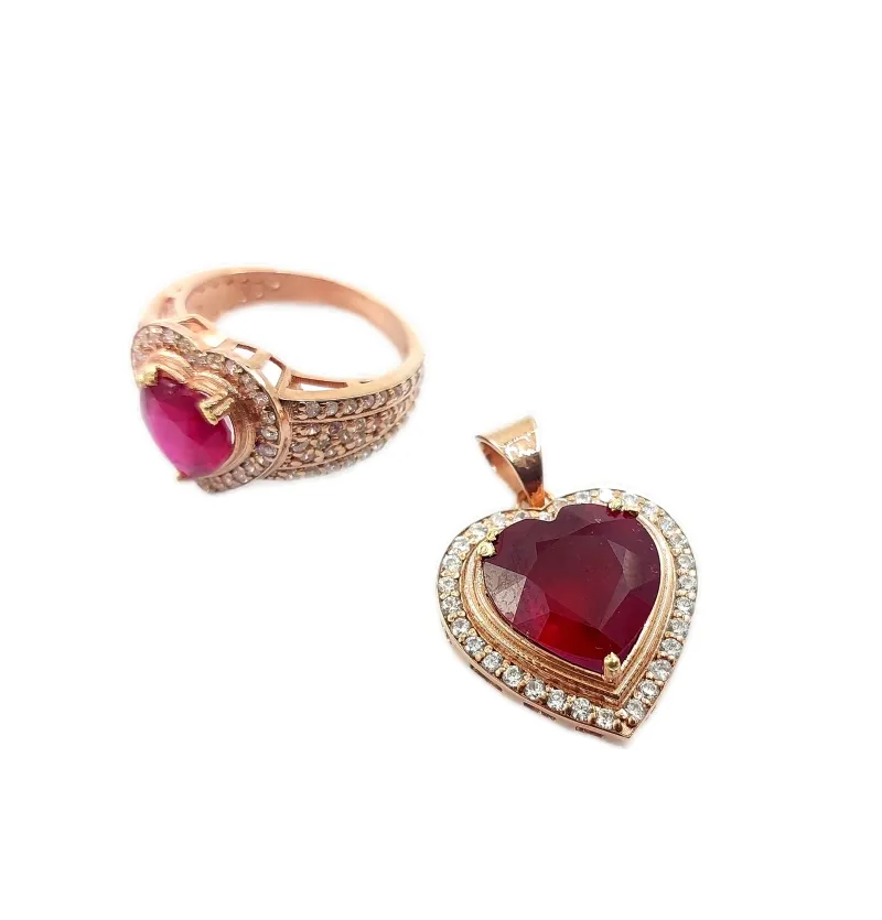 نیم ست جواهر مدل قلب