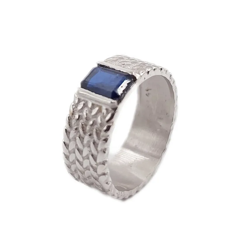 انگشتر مردانه یاقوت طلا سفید