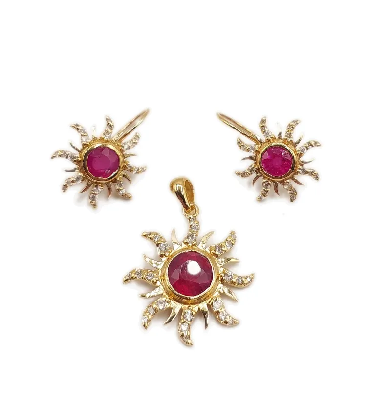 نیم ست جواهر مدل خورشید