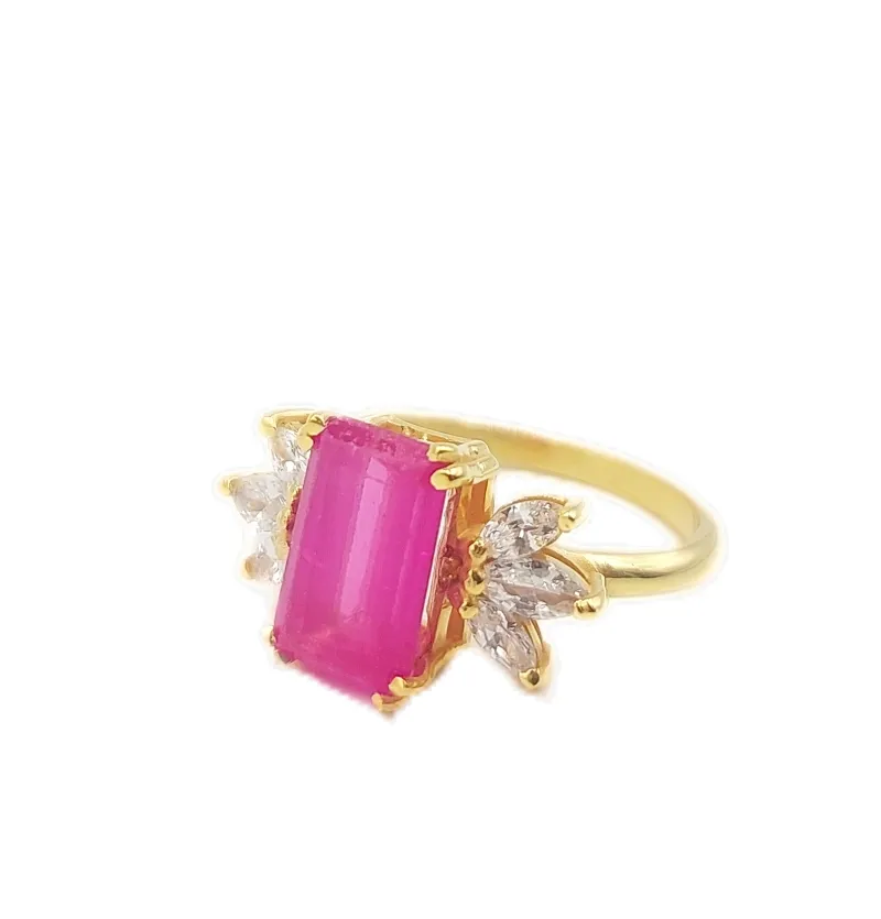 انگشتر نقره کوارتس صورتی