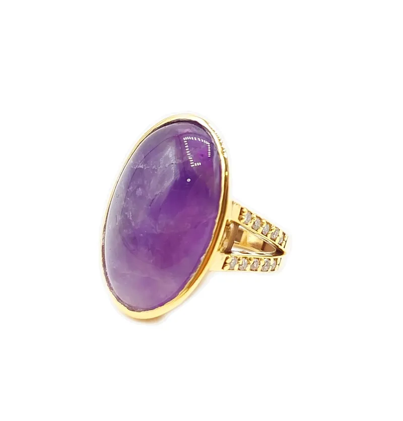 انگشتر اماتیست طلا زرد