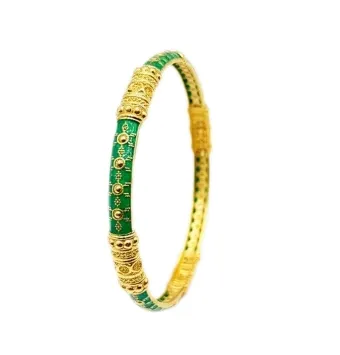 النگو طلا زرد مینا کاری