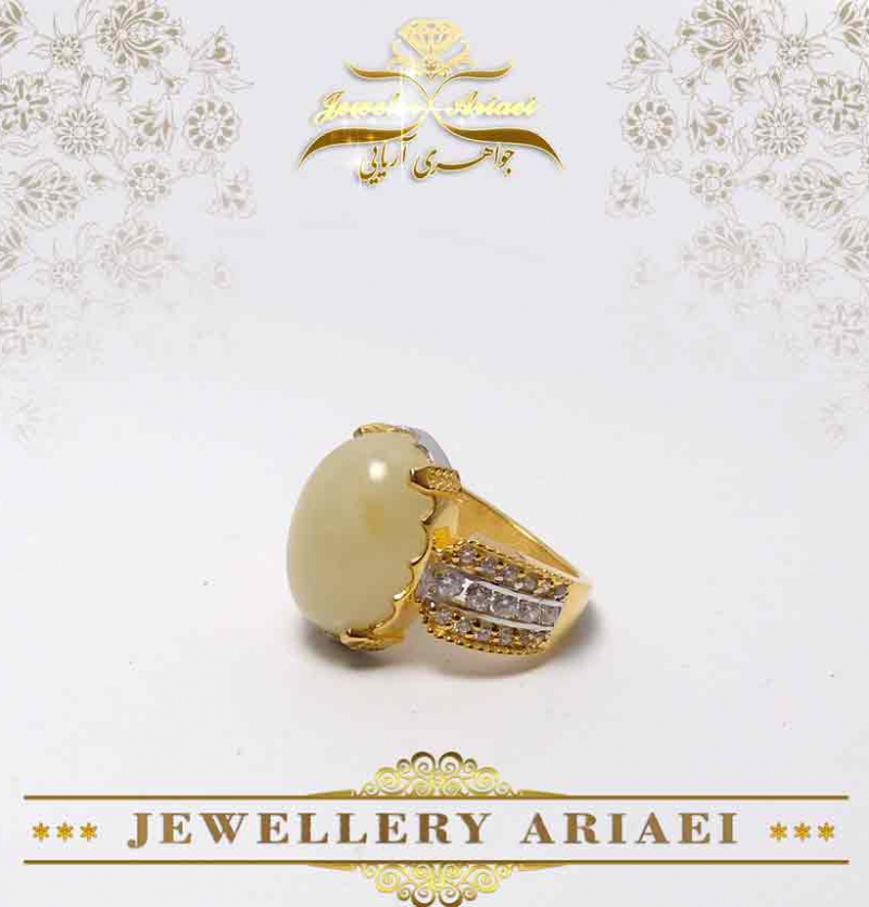 انگشتر زنانه زرد و سفید