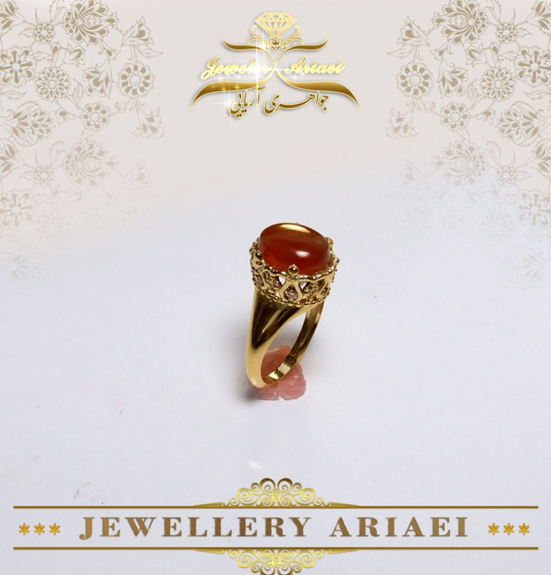 انگشتر عقیق مدل خورشید