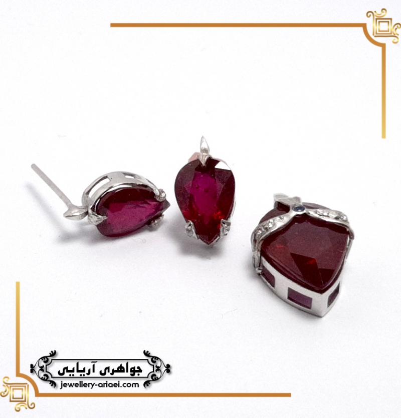 نیم ست طلا سفید کد 258