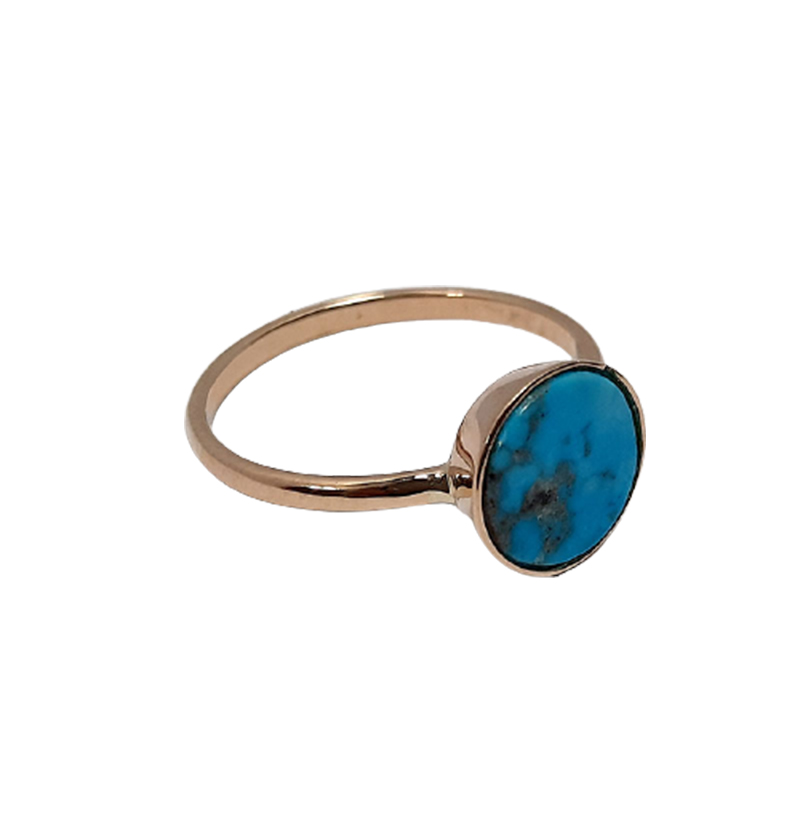 انگشتر طلا فیروزه نیشابور زنانه