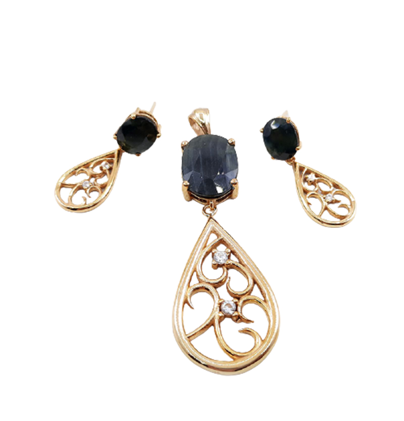 نیمست طلای زرد مدل آویز اشک