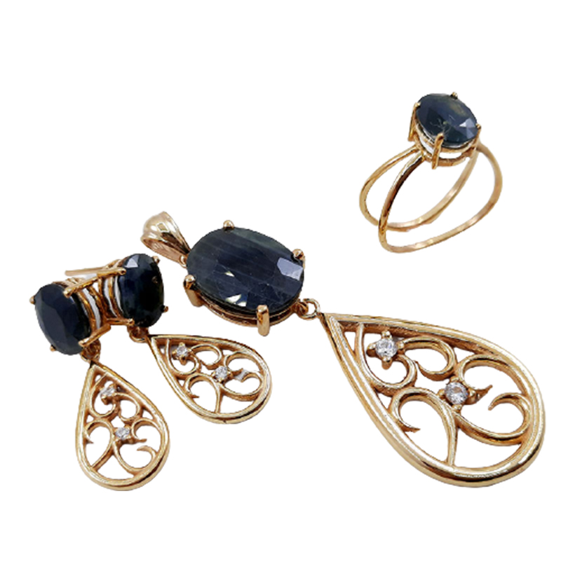 نیمست طلای زرد مدل آویز اشک