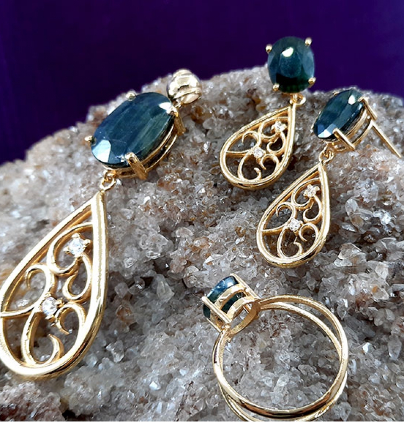 نیمست طلای زرد مدل آویز اشک