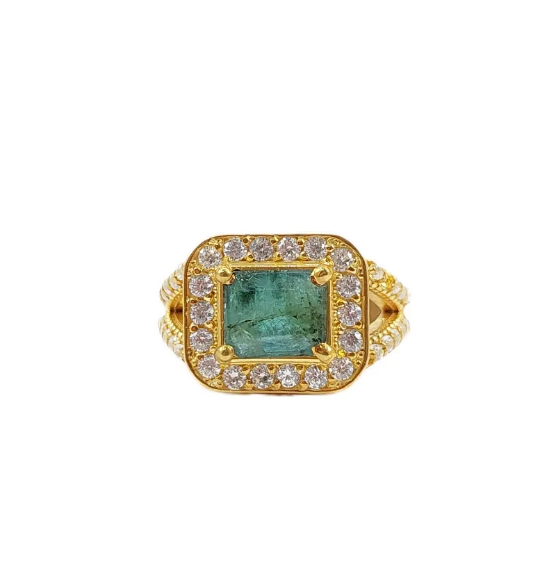 انگشتر نقره آبکاری طلایی