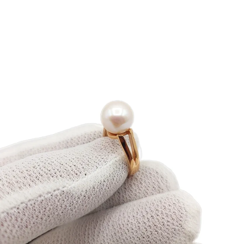 انگشتر طلا مروارید طبیعی